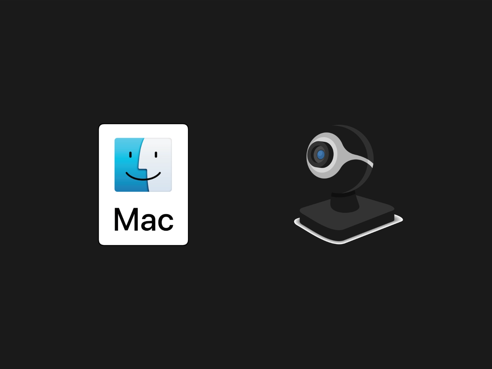 Mac logo and illustration of a webcam