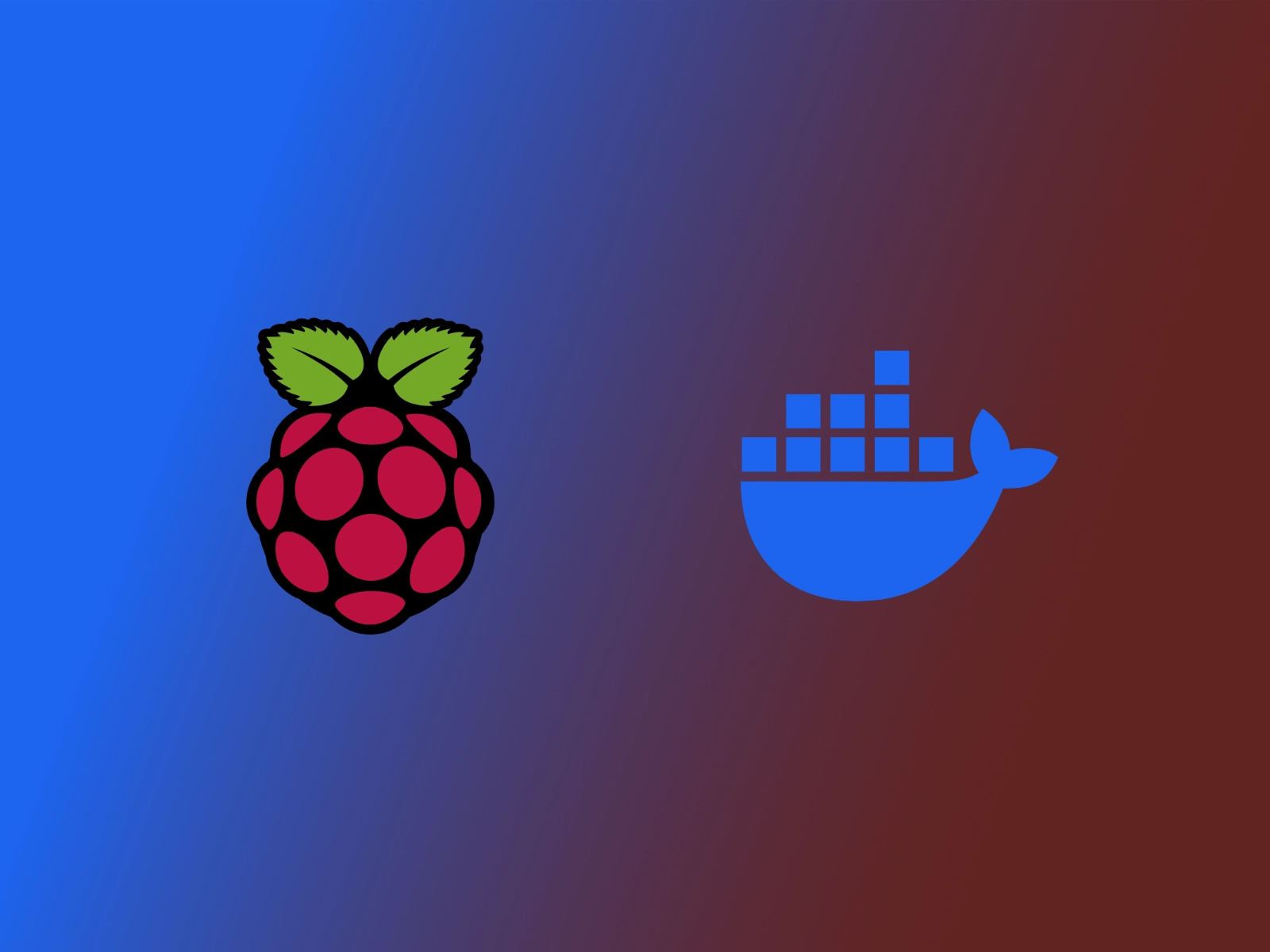Raspberry Pi and Docker logos over a gradient